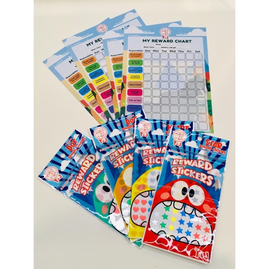 

T&J REWARD CHART + REWARD STICKER MIX (STAR, HEART, DOT 9MM, DOT 13MM)