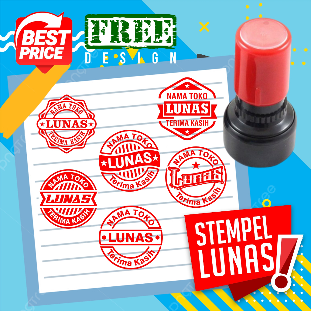 STEMPEL CAP LUNAS BENTUK BULAT OTOMATIS MURAH