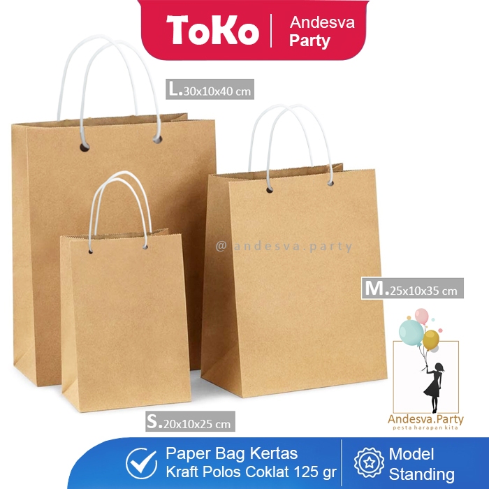 

Paper Bag kantong kertas polos coklat / Shopping Bag Polos coklat / tas kertas karton polos coklat