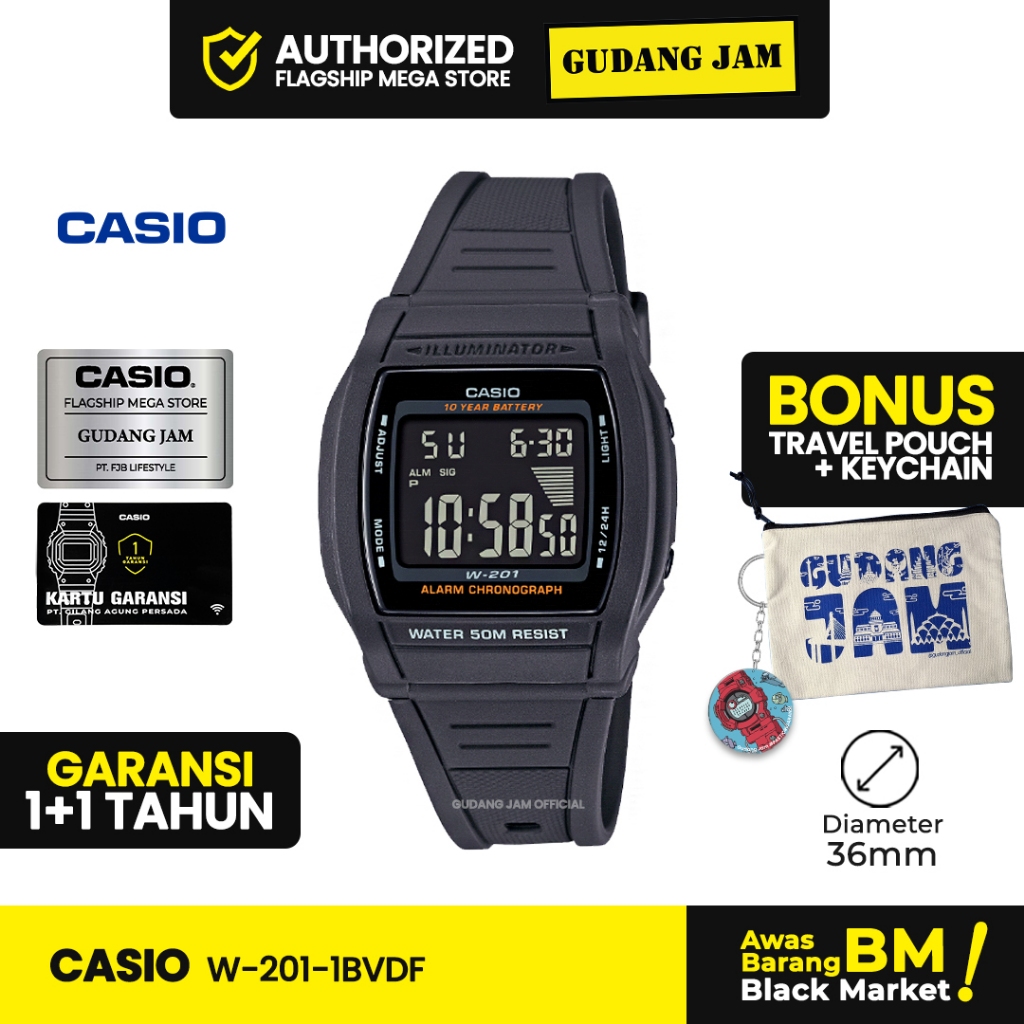 Casio General W-201-1BVDF W-201-1B W-201 W201 W 201