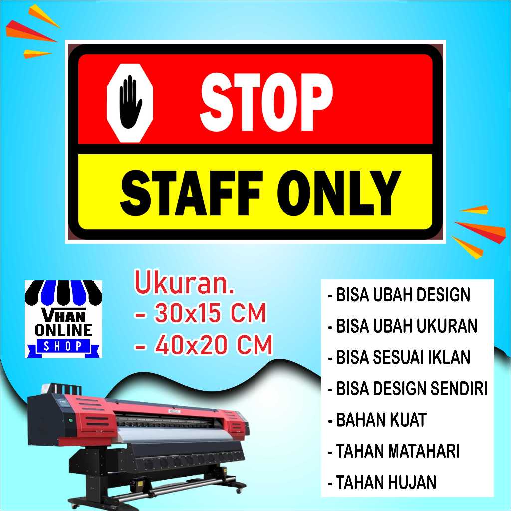 

Cetak Sticker Tempelan Kata Stop Bahan Cerah Merah