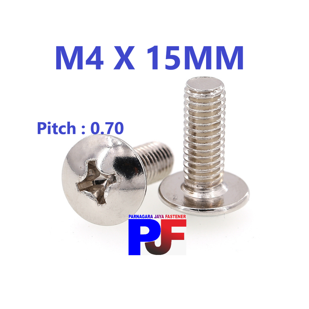 Baut JT Stainless M4x15 / Baut Payung Stainless / JT SS M4x15