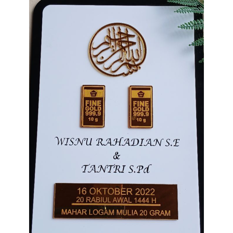 SIMBOLIS MAHAR PERNIKAHAN AKRILIK | SIMBOLIS PERNIKAHAN EMAS | SIMBOLIS PERNIKAHAN UANG | SIMBOLIS P