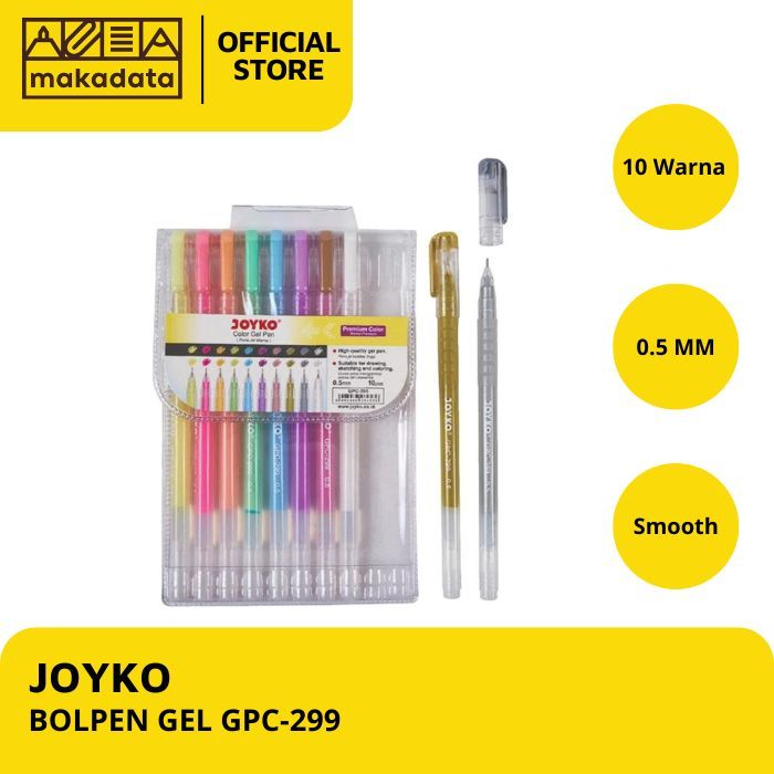 

PULPEN | BOLPEN GEL JOYKO GPC-299 PREMIUM COLOR (1 SET) MURAH