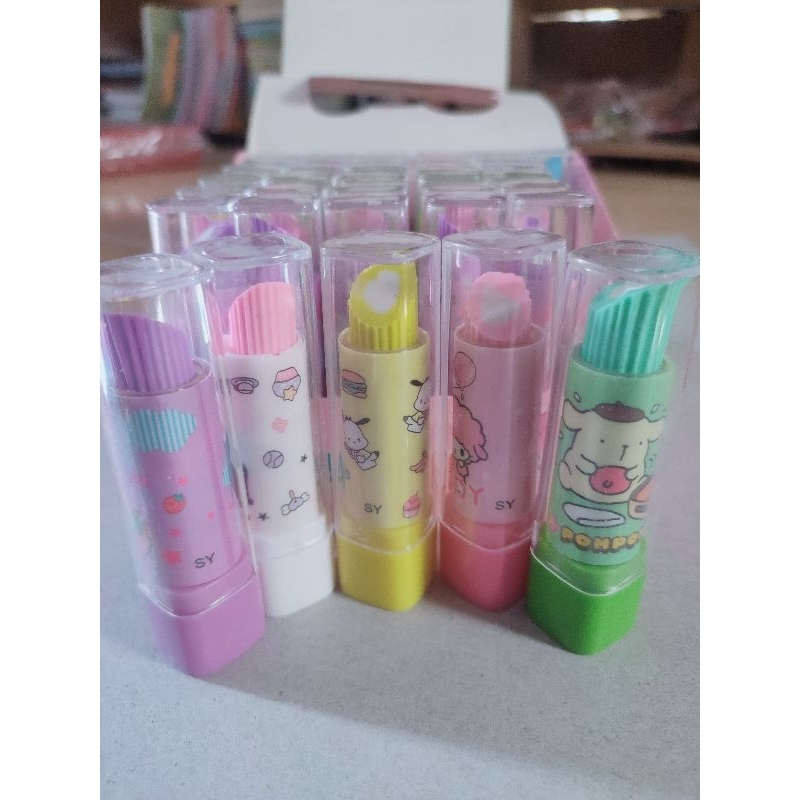 

5pcs penghapus bentuk lipstik lucu karakter / penghapus murah