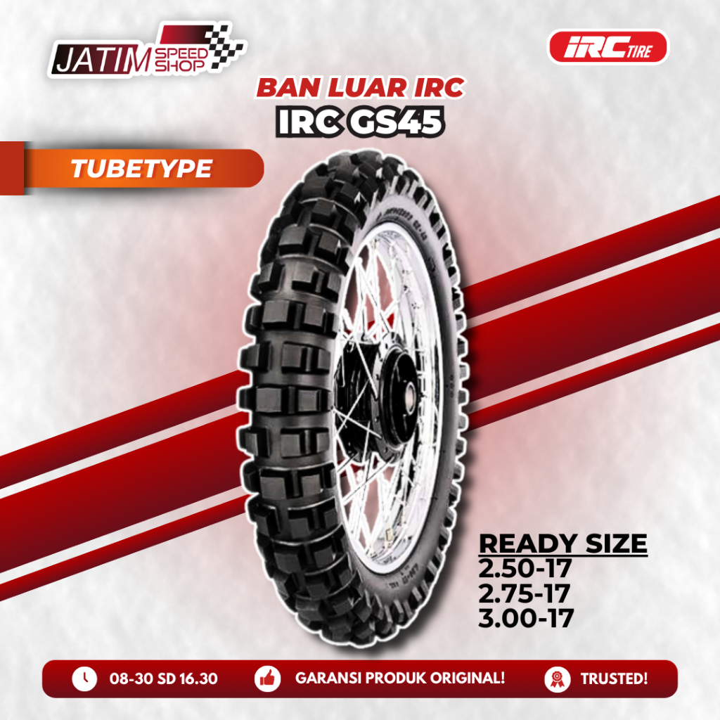 [GRATIS PENTIL] Ban IRC GS45 Tahu Ring 14 2.50 2.75 3.00 TT Tube Type Produksi Terbaru Original
