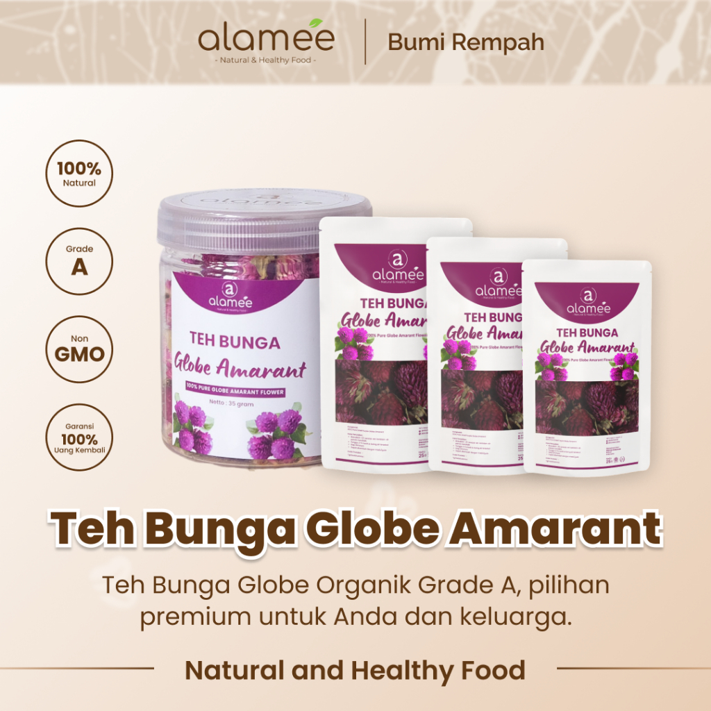 

Teh Bunga Globe Amaranth Tea Herbal Kering Organik Herbal Organic Asli Dried Flower Alami