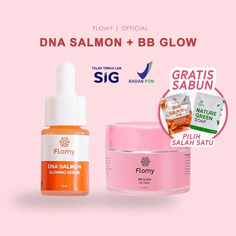 Flomy DNA Salmon + BB Glow Day Cream Pack | Serum DNA Glowing | BB Glow Day Cream