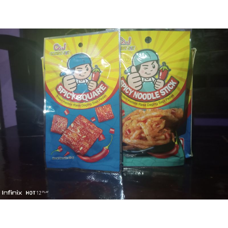 

c&j spicy square 15 pcs & c&j spicy noodle stick 15 pcs
