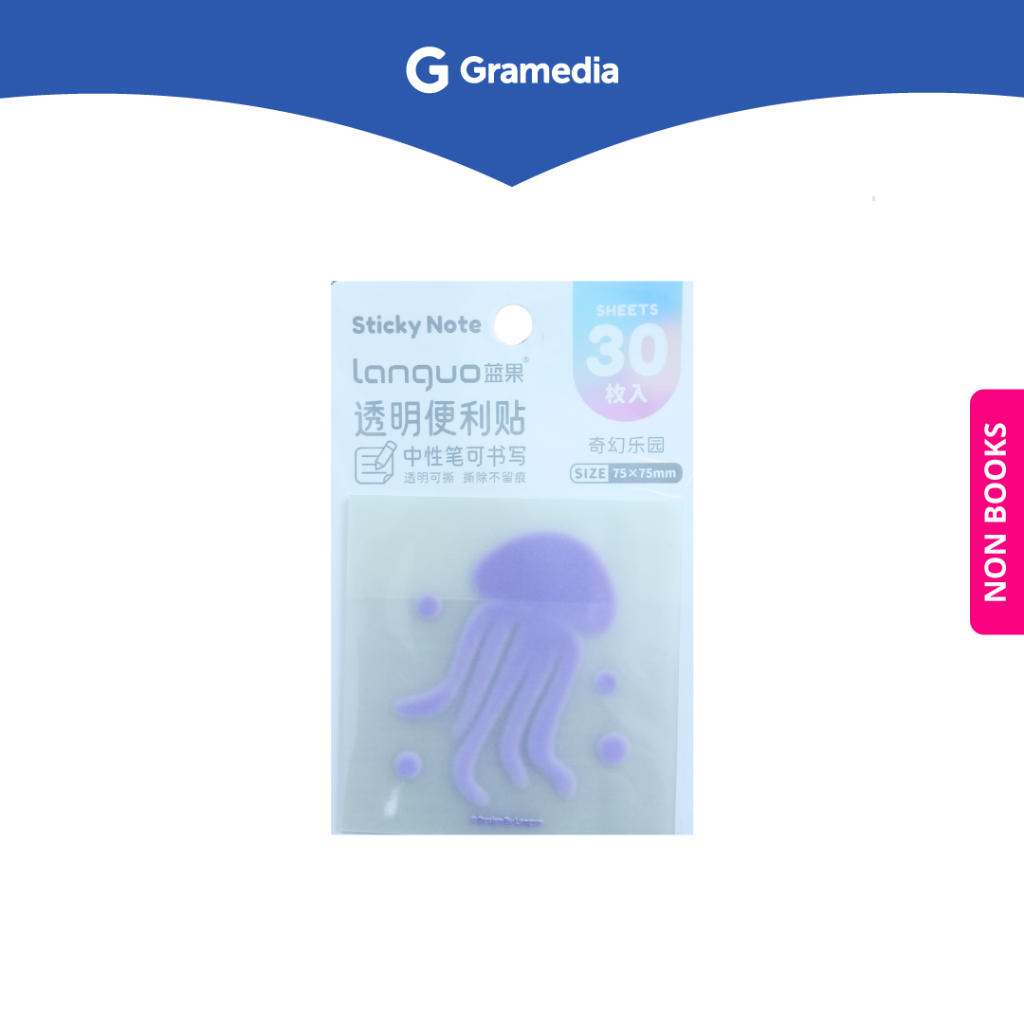 

Gramedia Depok - KAKO LANGUO TRANSPARANT STICKY NOTE SEA ANIMAL LG - 24505