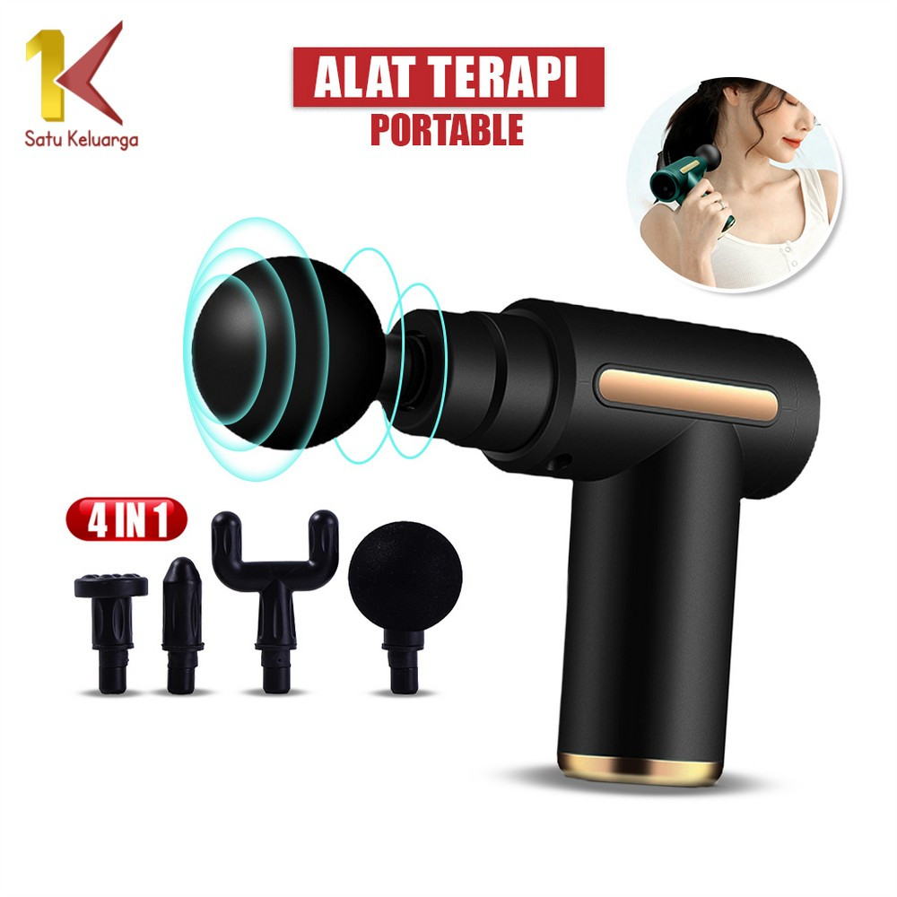 Satu Keluarga Alat Terapi Otot Pijat Massage Gun 4IN1 C1170 Alat Relaksasi Otot Fasia Pijet Electric