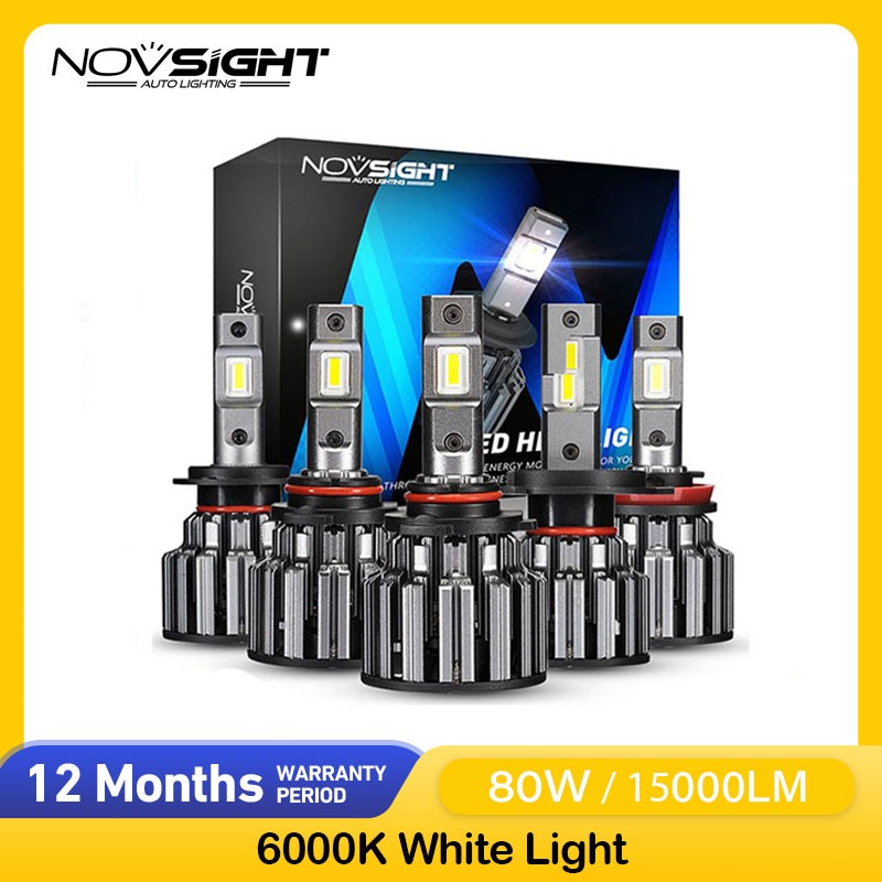 Novsight F03 9005 9006 80W 6000K Car LED Headlight 15000LM Fog Light Bright A Pair