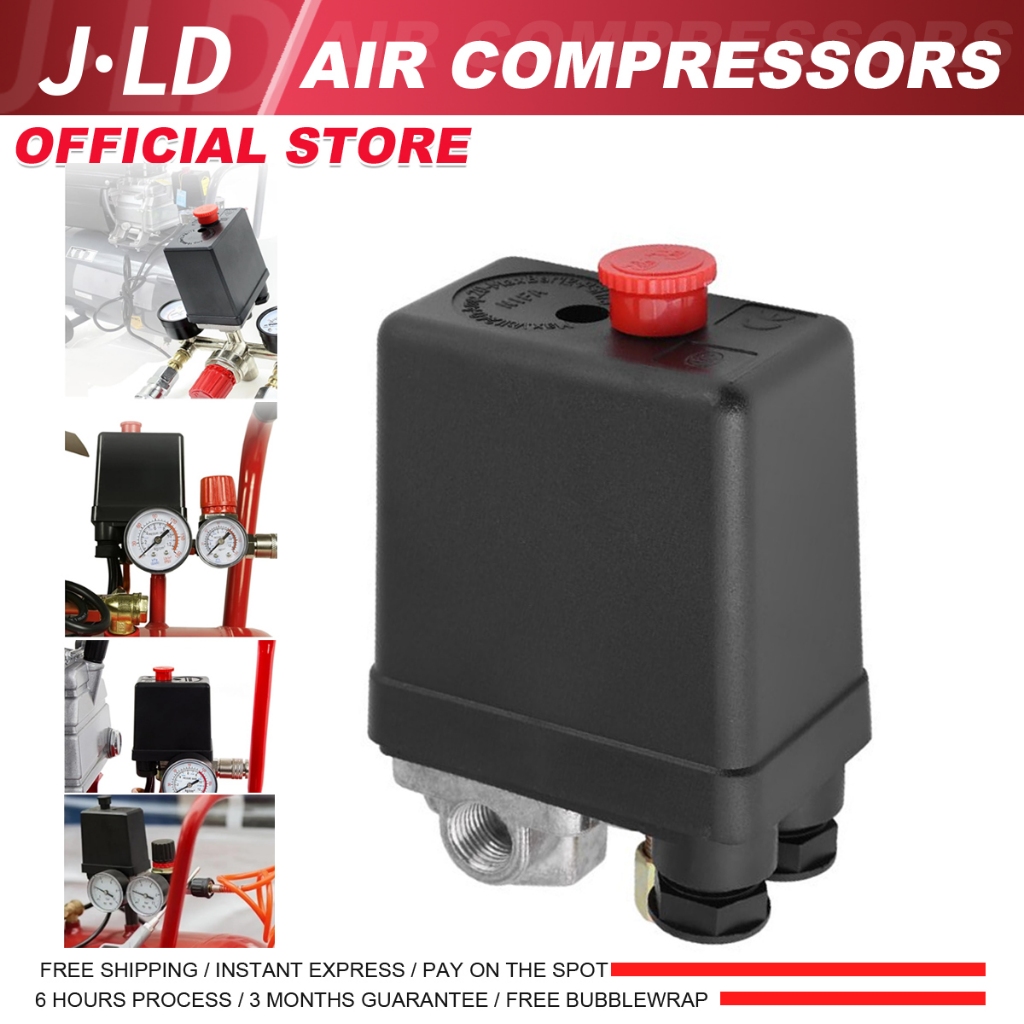 JLD Otomatis Kompresor Angin 4-Lubang Automatic Pressure Switch Compressor 4 Way Drat 1/4"