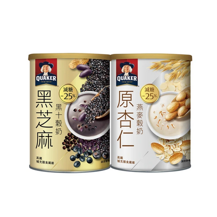 Quaker Multi grain Reduce sugar milk almond black sesame oat susu gandum rendah lemak gula taiwan im