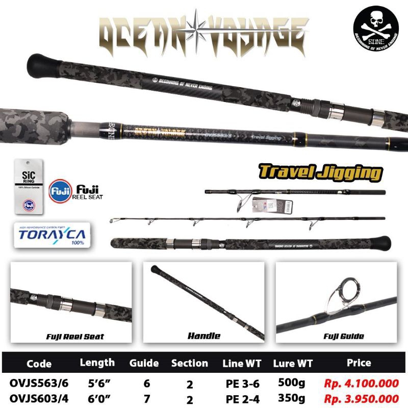 Joran Pancing Bone Ocean Voyage Travel Jigging Spinning