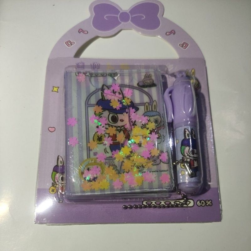 

Buku Memo Kancing + Pen Mini/motif warna kirim random