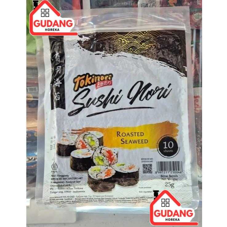 

SUSHI NORI 10 LEMBAR DRIED SEAWEED RUMPUT LAUT PANGGANG 21 X 19 SUSHI NORI PREMIUM MURAH - TOKINORI