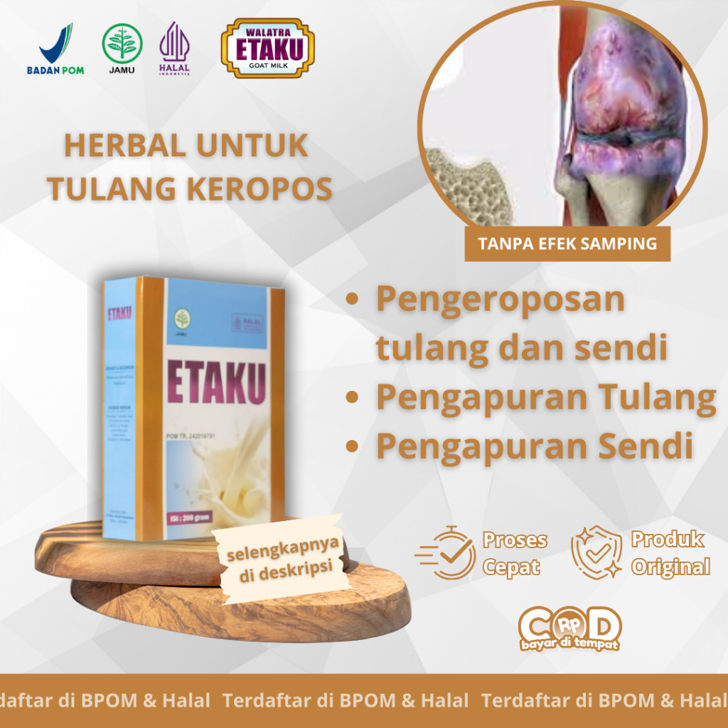 Susu Kalsium Untuk Tulang Keropos, Sendi Keropos, Pengapuran Tulang dan Sendi Dengan Susu Etaku