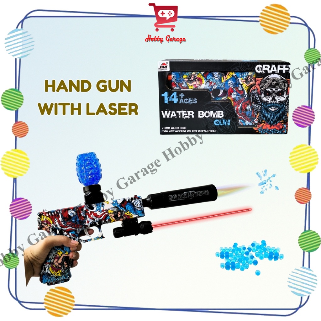 JM Indonesia Mainan Tembakan Anak Handgun Watergel Water Gel Laser Infrared Lampu