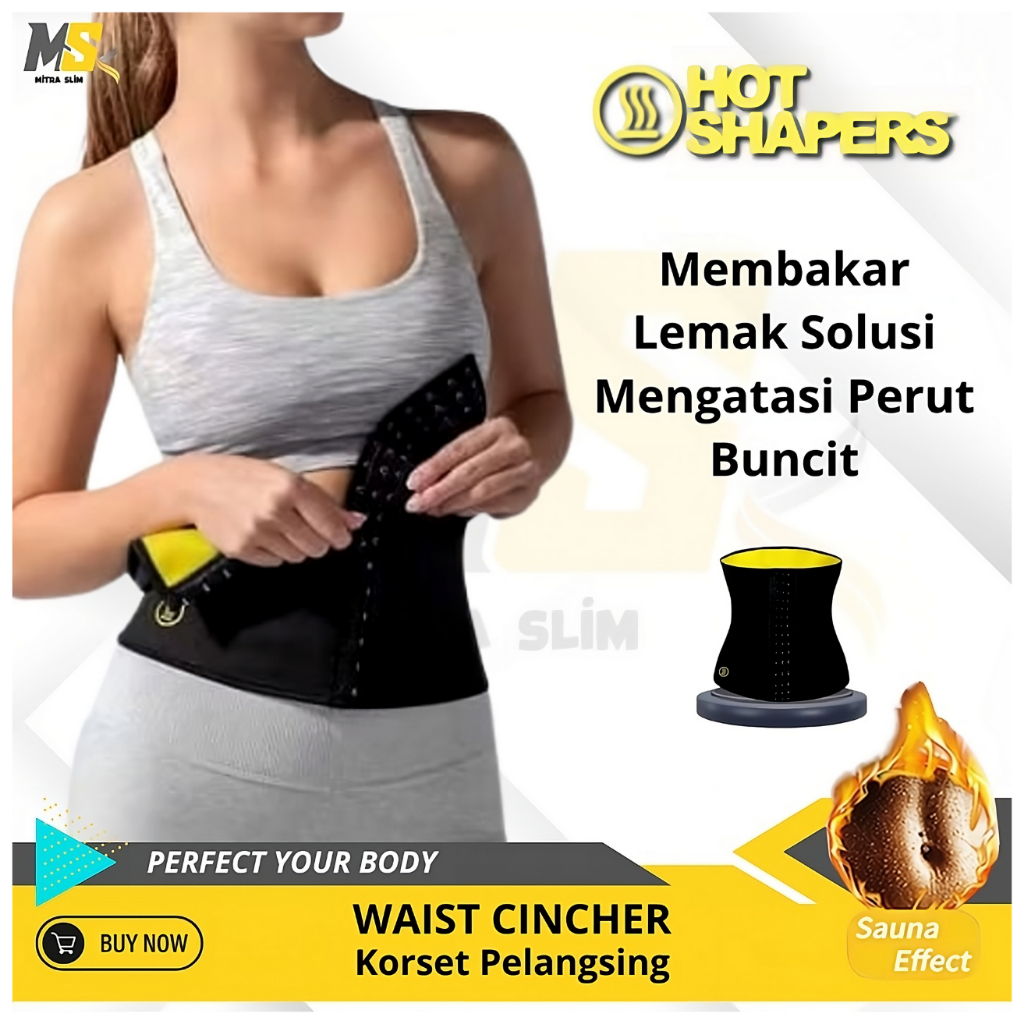 Korset Pelangsing Perut Buncit Alat Pembakar Lemak Slimming Waist Cincher Pengecil Perut Pria Wanita