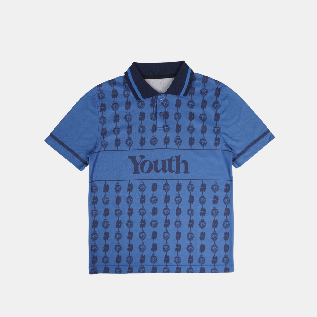 Kaos Printed Polo Biru Elektrik Momosays