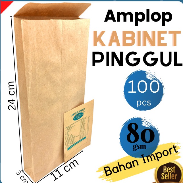 

KODE NJAPW Amplop Coklat Kabinet PINGGUL 11x24Cm isi 1lbr amplop uang