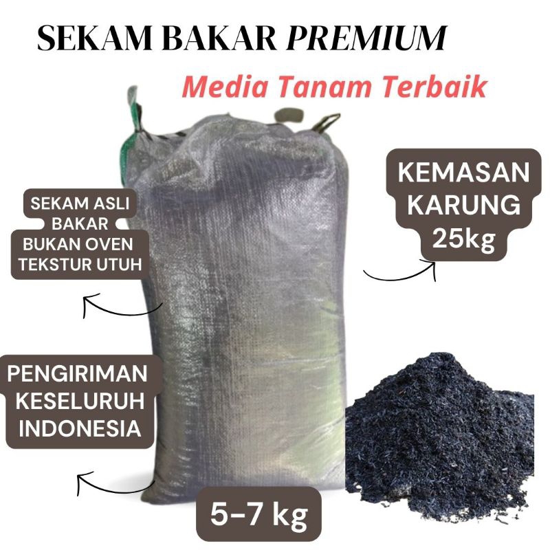 sekam bakar karung media tanam terbaik / sekam bakar halus