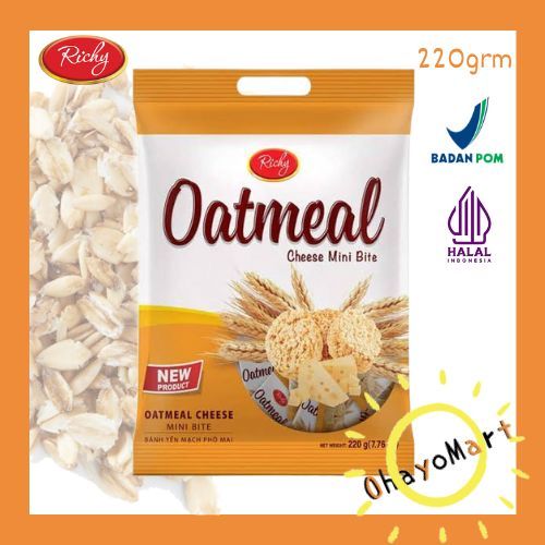 

Richy oatmeal cheese mini bite / Snack oat rasa keju / Richy oat bar keju 220g