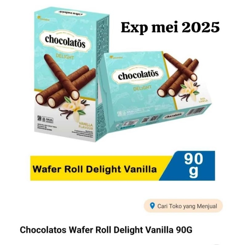 

Chocolatos wafer roll delight vanila