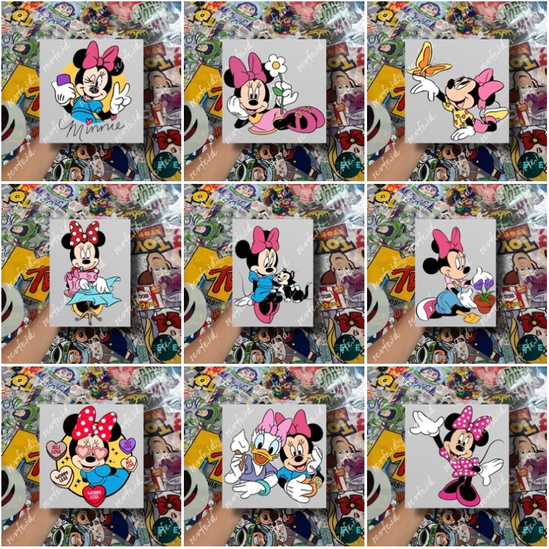 

Stiker DTF Sablon Setrika Sablon Stiker MINNIE MOUSE