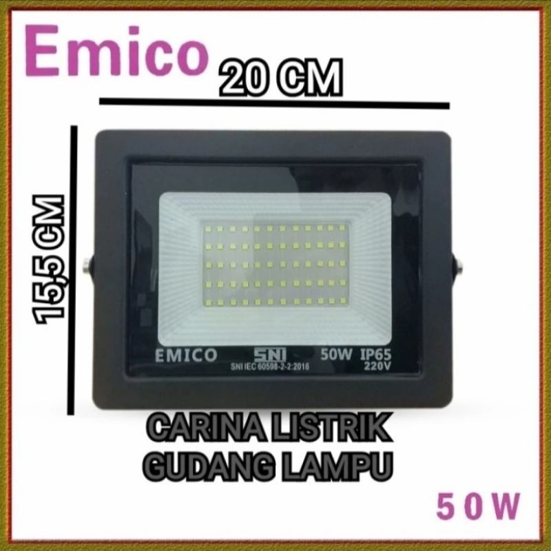 EMICO LAMPU SOROT LED 50W LAMPU LED FLOOD LIGHT 50 WATT