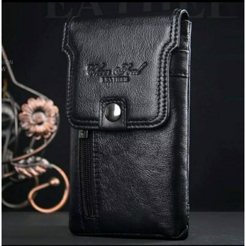 Dompet Kulit Pria - Dompet Hp Pinggang Kulit import 3227