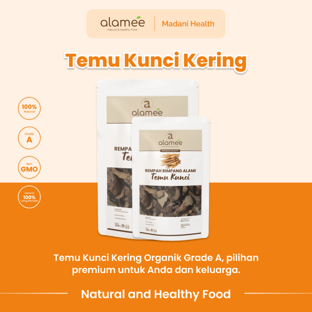 

ALAMEE Temu Kunci Kering Fingerroot Rempah Rimpang Alami Iris Bumbu Seasoning Masakan Masak 100g 50g