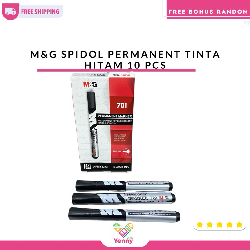 

Spidol M&G Permanent Tinta Hitam 1 Pack 10 | Kualitas Super Premium