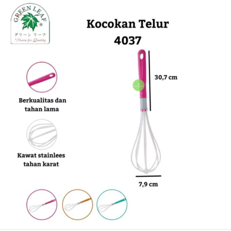 Whisk pengocok telur plastik manual