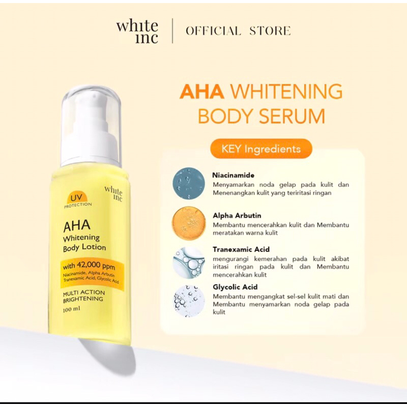 AHA whitening body serum & AHA whitening body lotion // mengandung AHA+ BHA + PHA