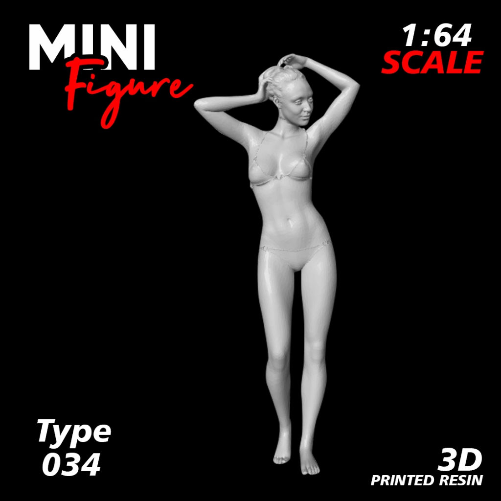 Mini Figure Diorama skala 1/64 / Figure Diecast / Miniatur Diorama / Figure 034 UNPAINTED