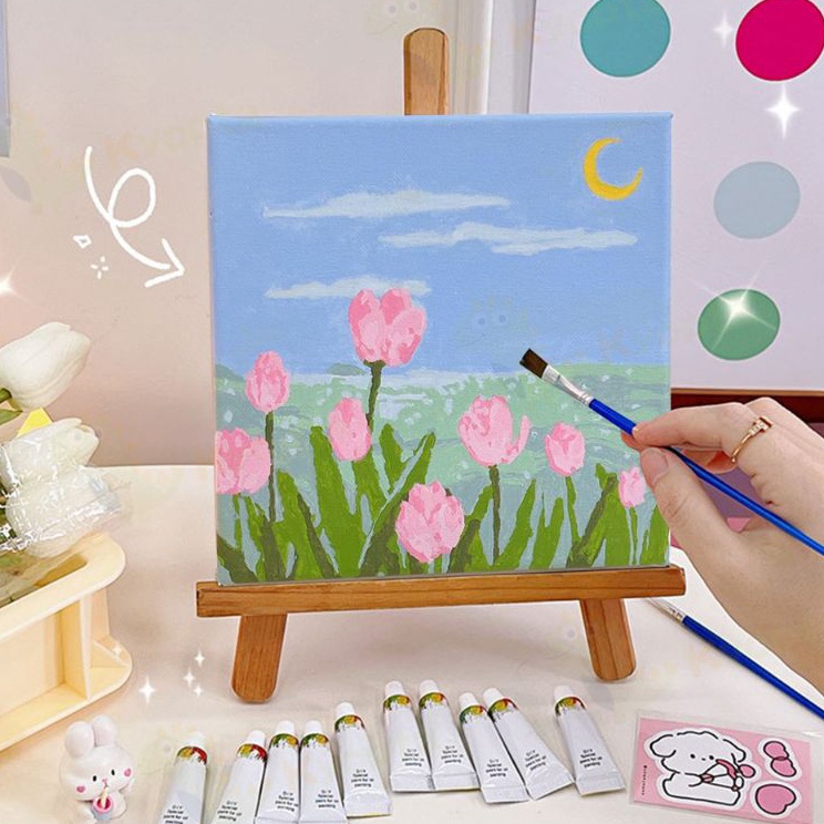

Ready Terkini Paint by Number Aestethic Set Melukis Kanvas Mewarnai Melukis Cat Air Canvas