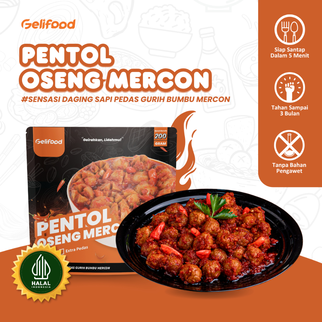 

Geli Food - Oseng Pentol Mercon Pedas Daun Jeruk 200gr