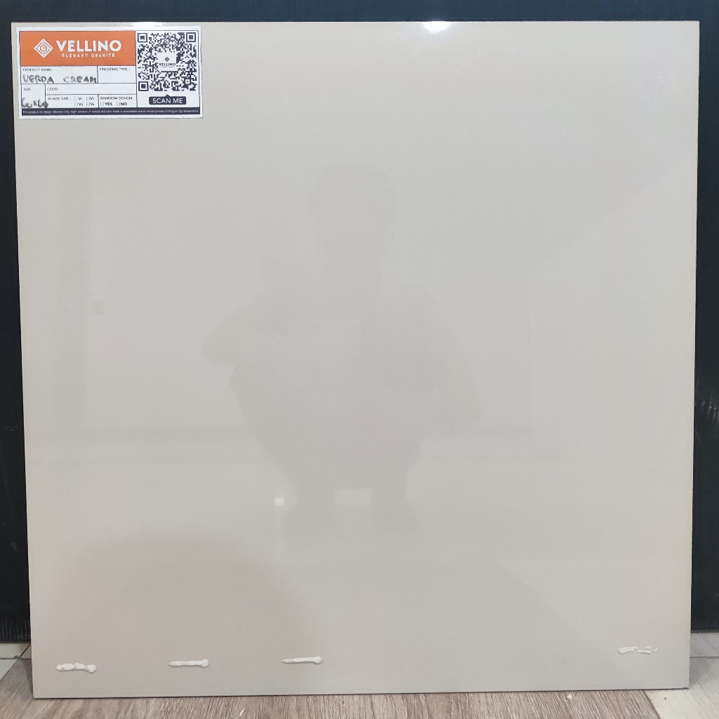 Granit Lantai Halus Glazed Polish 60x60 Vellino Cream Polos - Jepara