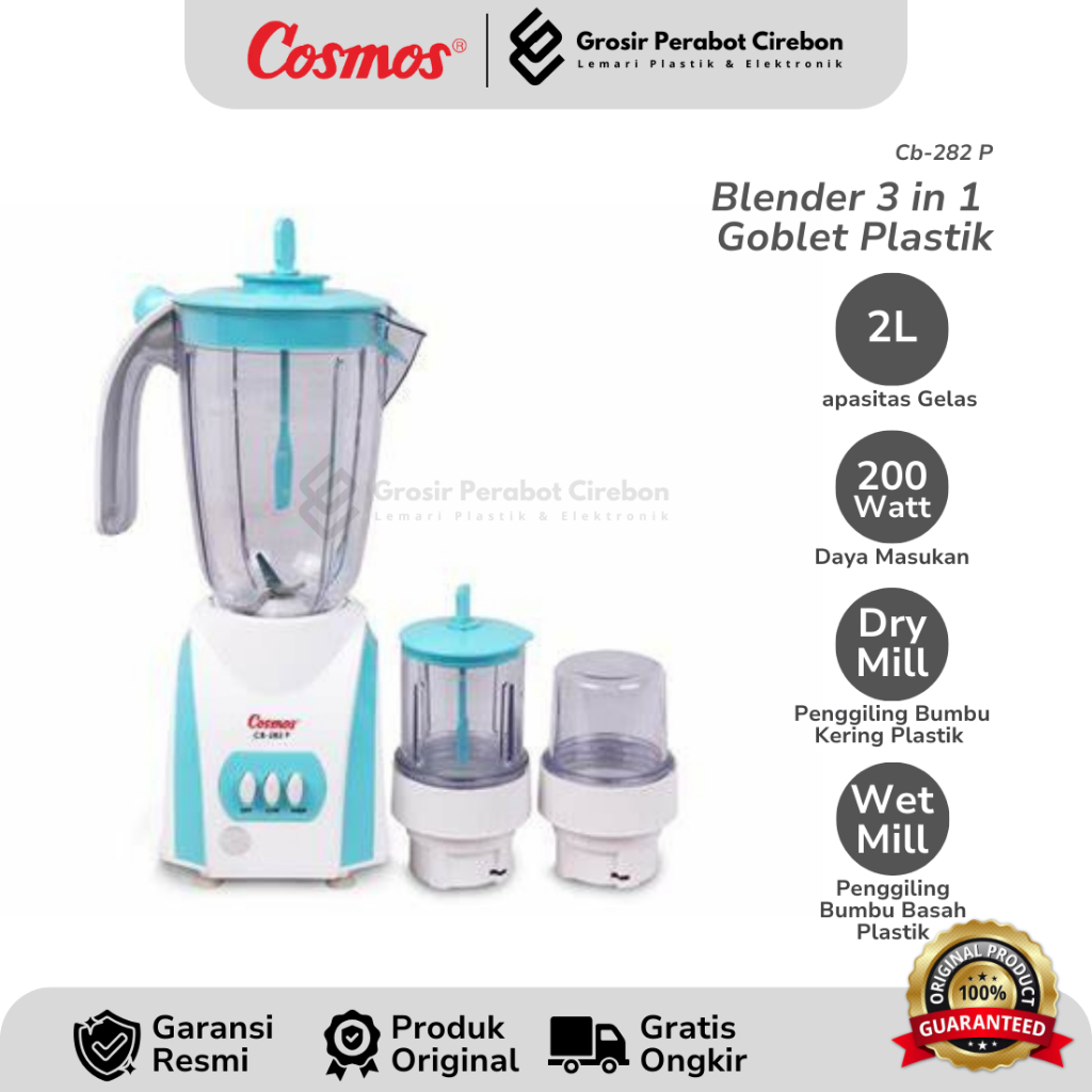 COSMOS BLENDER PLASTIK CB-282P / CB 282 BLENDER PLASTIK COSMOS 3 IN 1