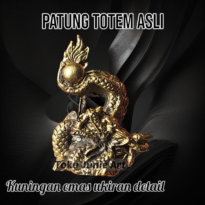 PATUNG KEBERUNTUNGAN SHIO NAGA PERUNGGU WARNA EMAS GOLD ASLI