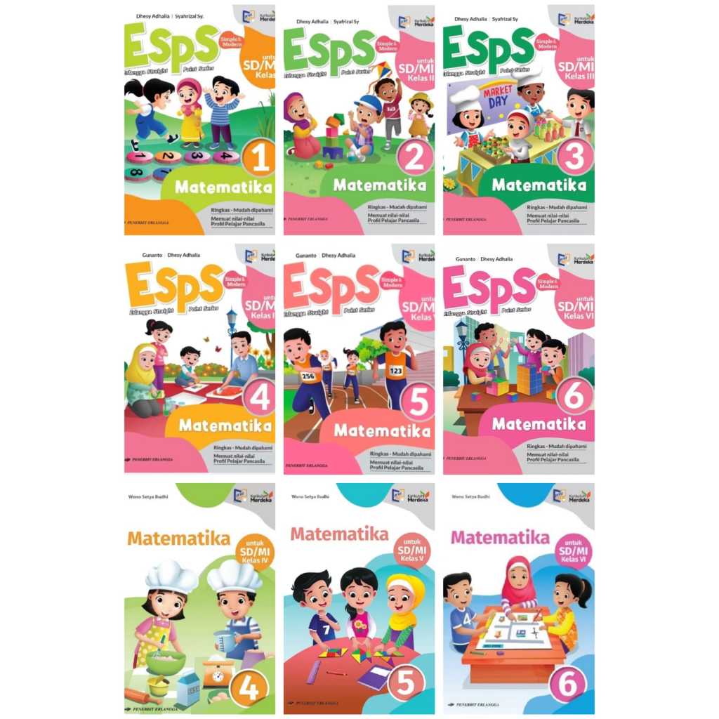 original ESPS Matematika SD/MI kelas 1-6 Erlangga KM