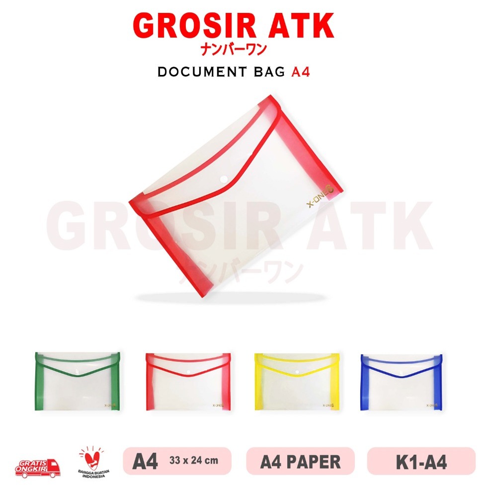 Grosir ATK - (3PCS) MAP KANCING A4 DOKUMEN BAG FILE MAP KANCING UKURAN A4 / DB-K1 A4 /GROSIR 3
