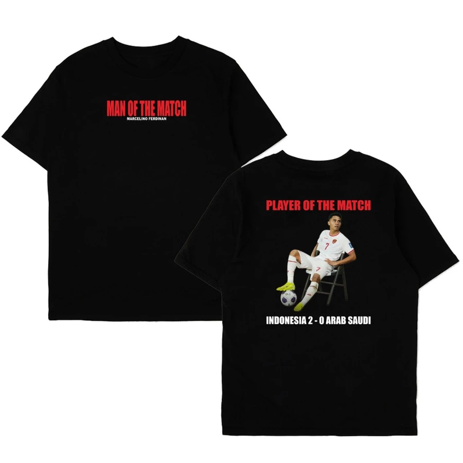 FW Kaos lengan pendek dan panjang Viral Timnas Marcelino Man Of The Match Indonesia 2-0 Arab Saudi f