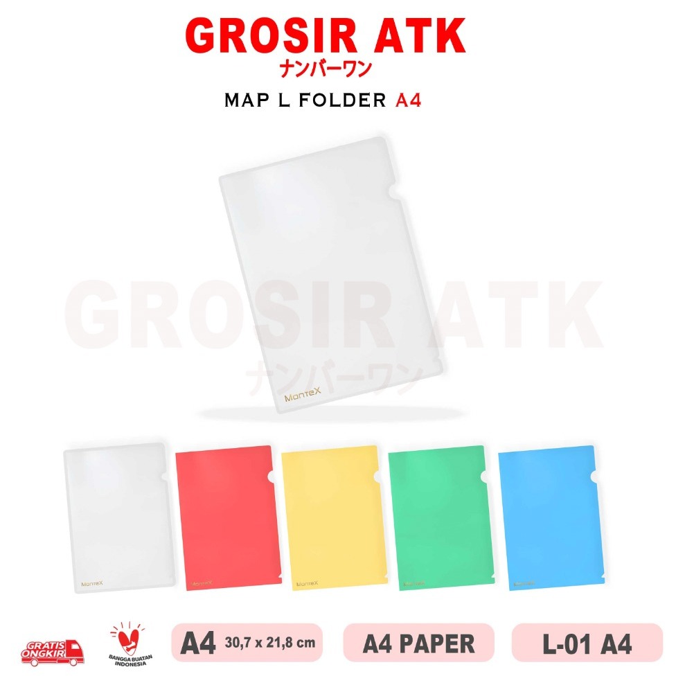 

Grosir ATK - (6PCS) MAP L FOLDER A4 MAP DOKUMEN FILE BAHAN PLASTIK & TEBAL / L-01 A4/GROSIR 6