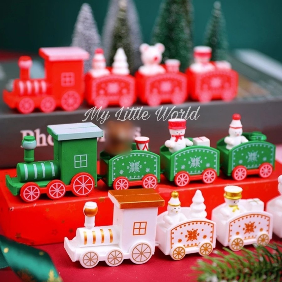 

Dekorasi Natal Miniatur Kereta Salju Hiasan Kue Christmas Hampers Unik