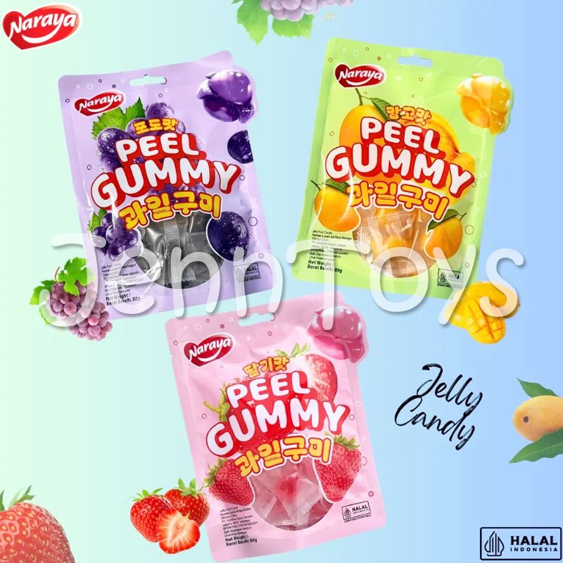

JennToys- Permen jeli Naraya Peel Gummy Jelly Fruit Candy 80gr