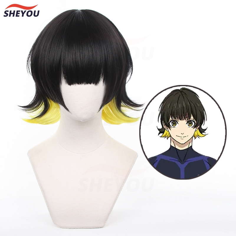 Wig Bachira Meguru Cosplay Bachira Wig Blue Lock Orang Dewasa/Anak-Anak Dapat Menggunakannya