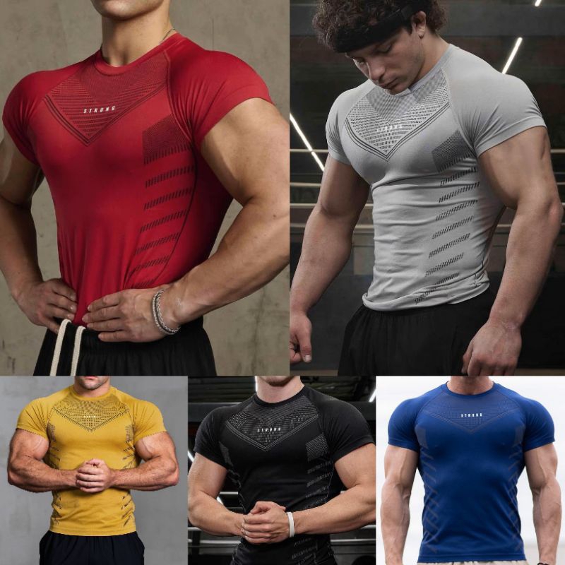 KAOS OLAHRAGA PRIA SETELAN KAOS OLAHRAGA GYM FITNESS RUNNING JOGING PAKAIAN OLAHRAGA PRIA BAJU GYM K